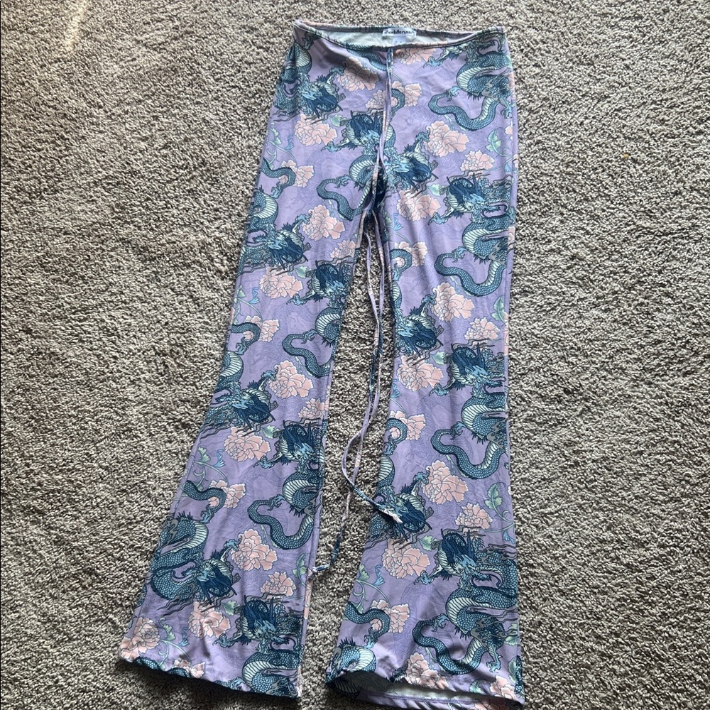 Charlotte Russe woman’s Bottoms with Purple and Green Dragon Print